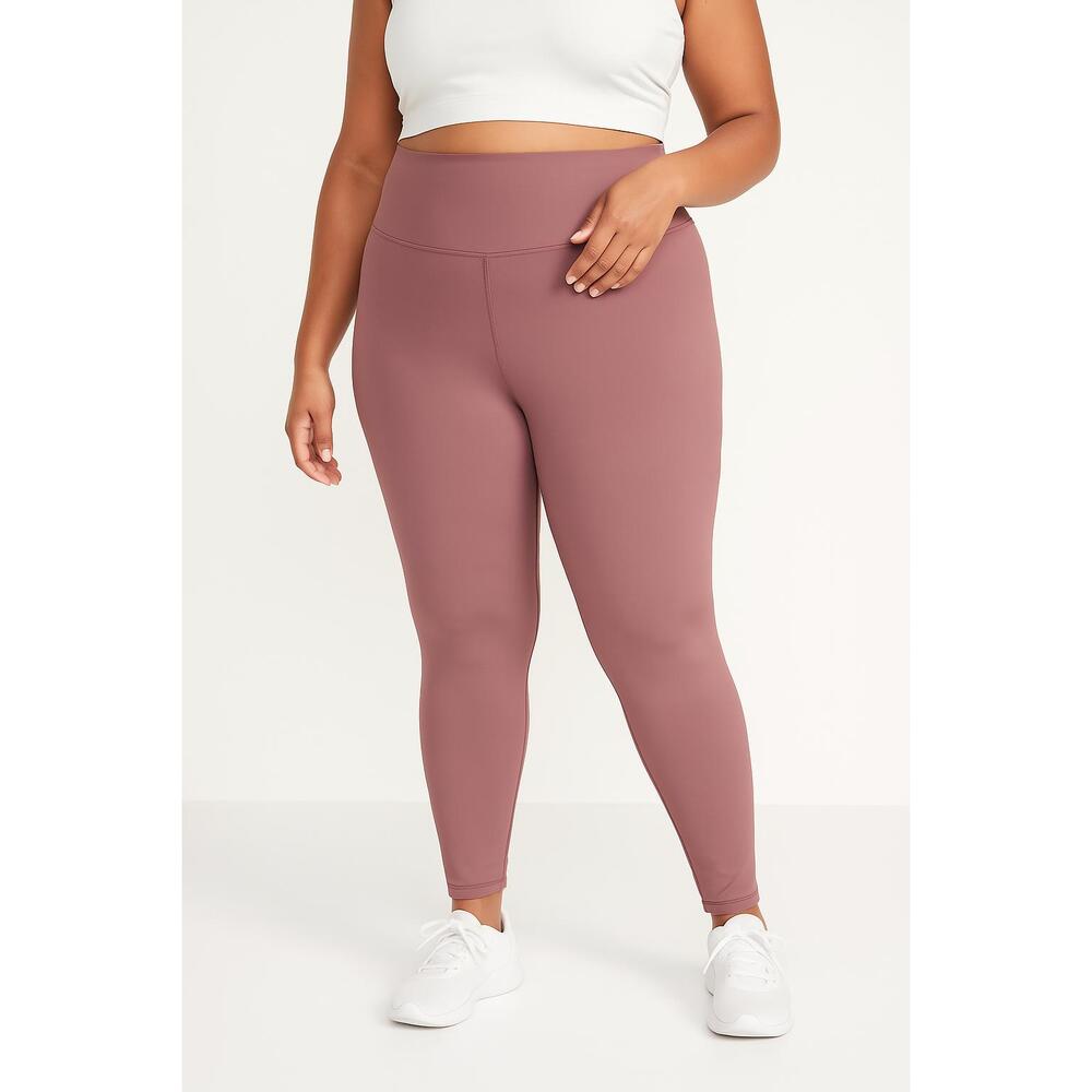 Old Navy Leggings Womens Size XL Pink Mauve Activewear Highrise Powersoft Go-dry